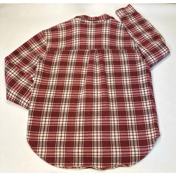 Cleo and Wolf Women's Size M Shacket Plaid Red 100% Cotton - Picture 8 of 14